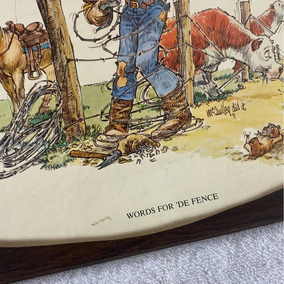 Vintage Cartoon  Art Wall Decor Farmer Cowboy Rancher - Picture 8 of 12